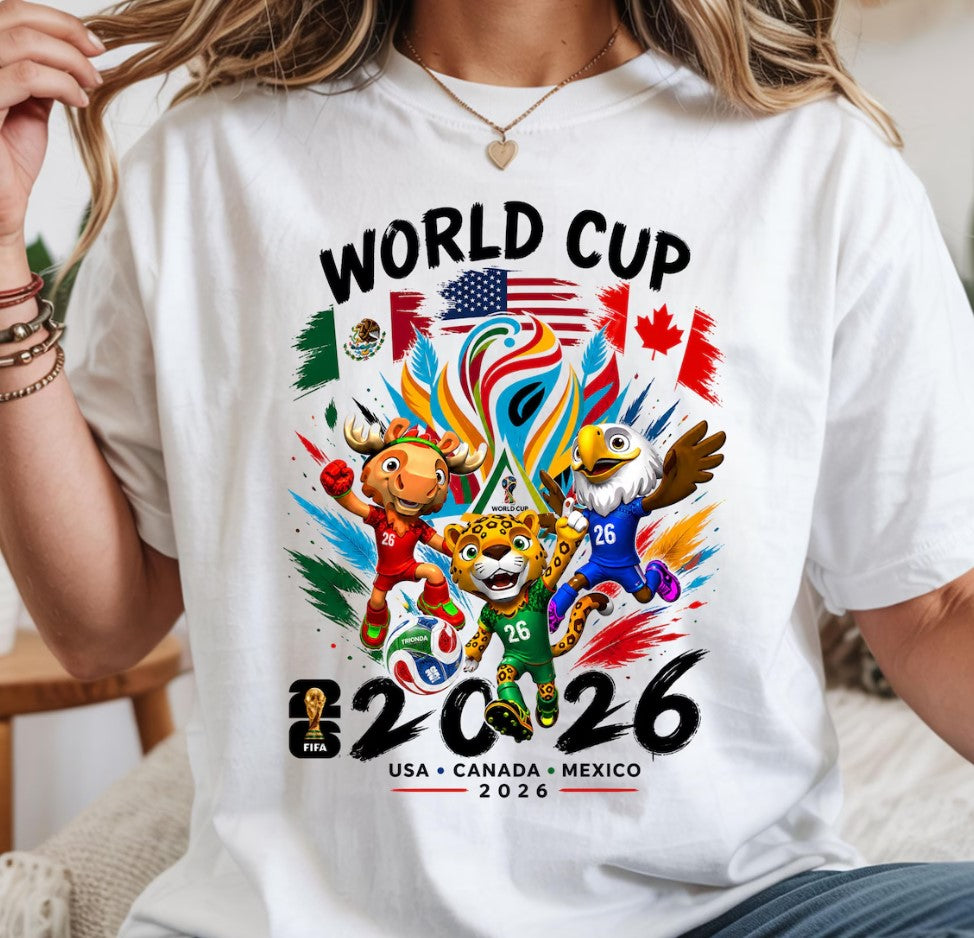 World Cup 2026 Shirt, USA Canada Mexico Soccer Tee, Football Fan T-Shirt, Gift for Soccer Lovers, Unisex Graphic Tee