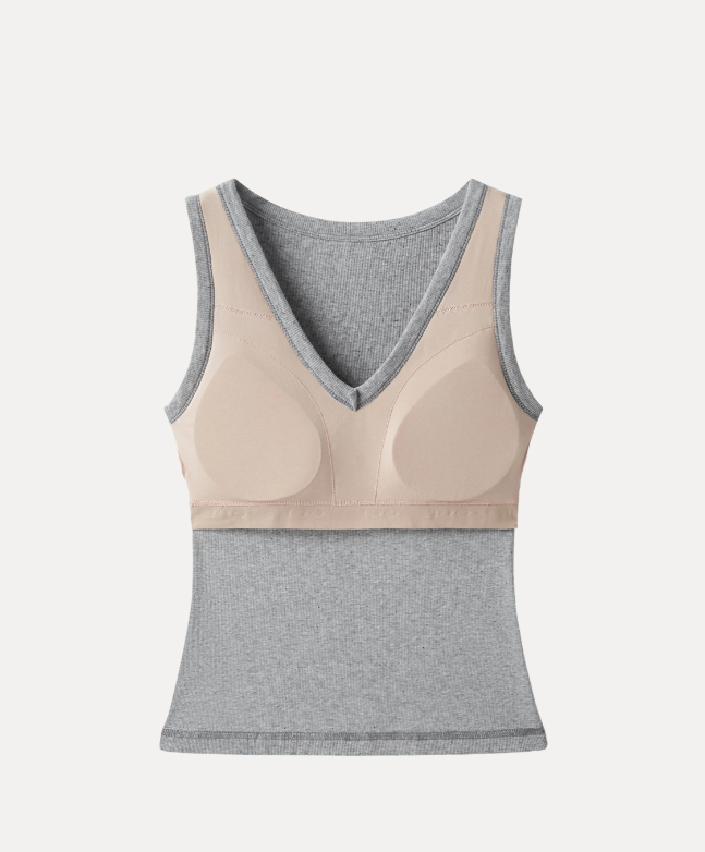 Stretchy V-neck Cotton New Airy Bra Tank