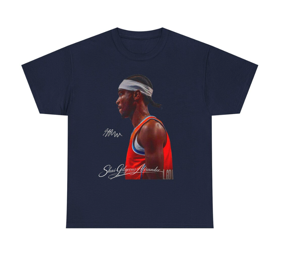 Shai Gilgeous Alexander OKC T Shirt Autograph Player Graphic Tee