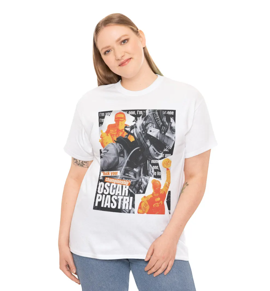 Oscar Piastri Graphic Shirt McLaren F1 Streetwear Tee Formula 1 Fan Merch Oscar Piastri Tribute T-Shirt Motorsport Gift