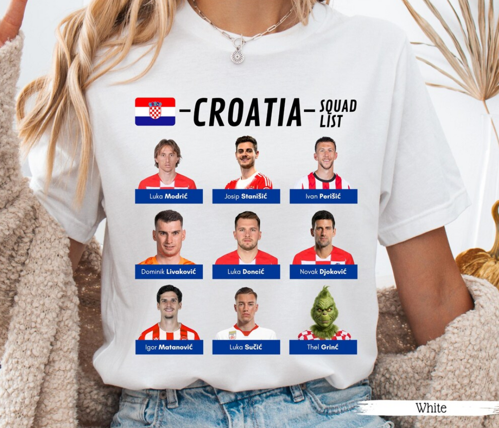 Croatia World Cup Shirt, Funny Croatia Squad List Shirt, Croatian Football Team Shirt, World Cup 2026 Shirt, Team Spirit Wear 2026 World Cup