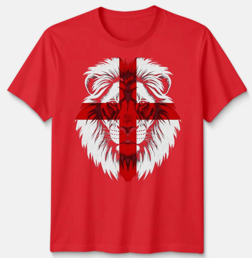 England Lion Unisex T Shirt England Flag Football Tee Graphic Top