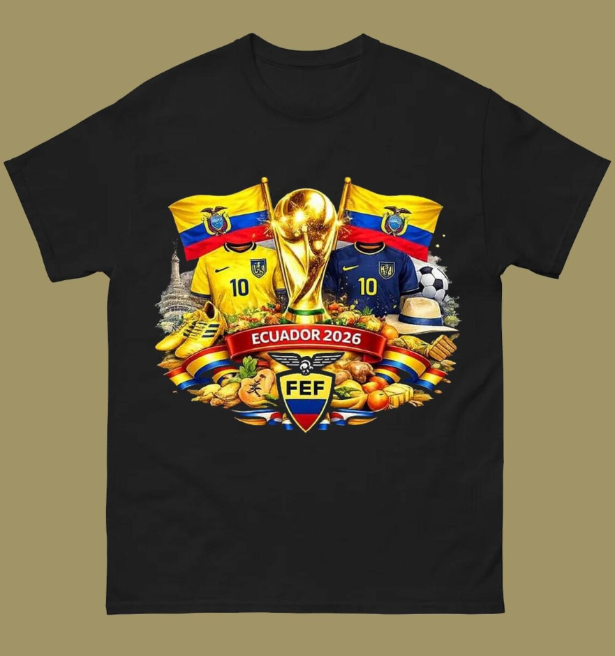 Ecuador 2026 World Cup Graphic T-Shirt, Football Fan Shirt, Ecuador Soccer Tee, FEF Pride Gift, Sports Lover Tee
