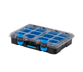 HART Stack System Small Parts Organizer with Removable Bins, Black with Blue Accents