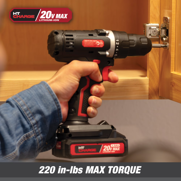 Hyper Tough 20V 70-Piece Cordless Drill Project Kit with 1.5Ah Battery