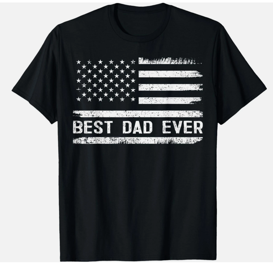 Best Dad Ever with US American Flag Gifts Fathers Day Dad T-Shirt