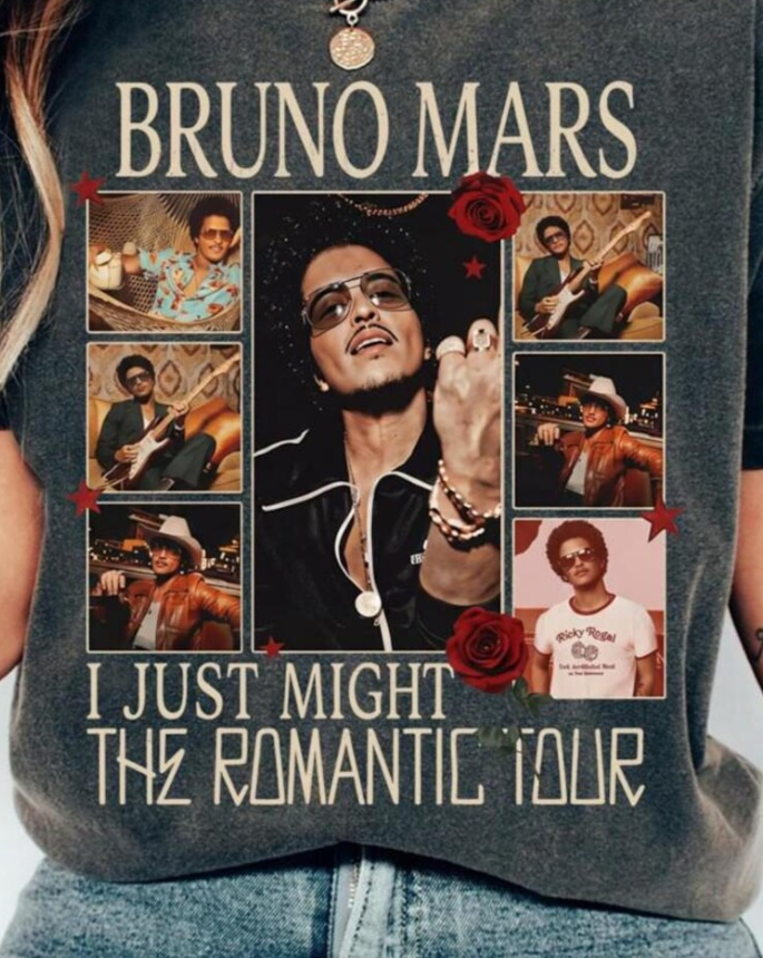 Bruno Mars Vintage Shirt, Concert Tour Tee, Retro Pop R&B Singer Shirt, Music Fan Gift, Comfort Colors