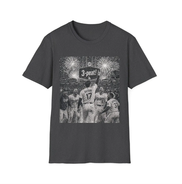 Los Angeles Dodgers Three-Peat Championship T-Shirt 3-Peat MLB Team Tee