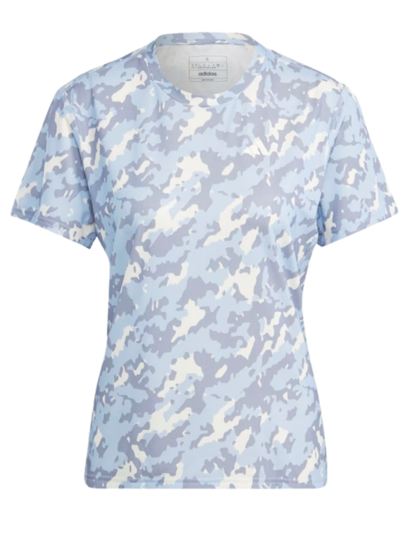 Adidas Own the Run Camo Running Tee – Blue Dawn
