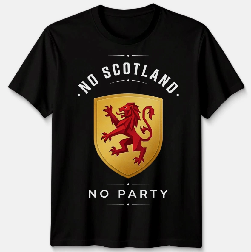No Scotland No Party Football Unisex T Shirt Scotland Fan Mens Womens Top