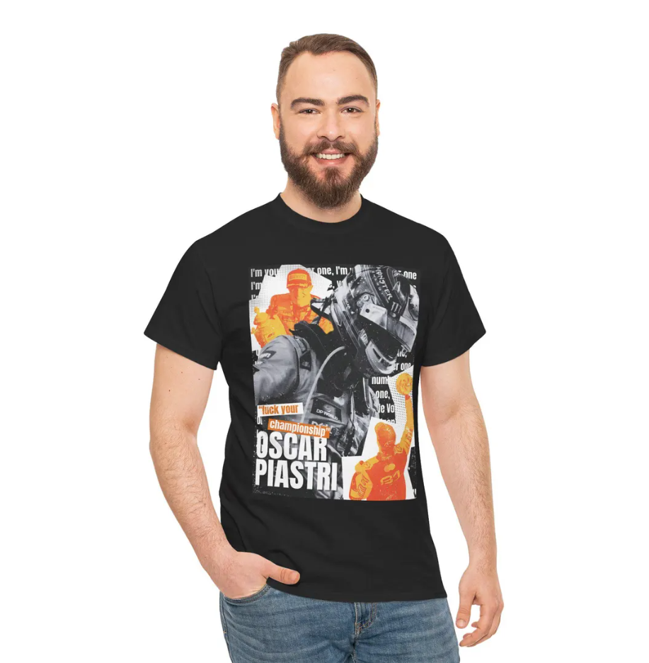 Oscar Piastri Graphic Shirt McLaren F1 Streetwear Tee Formula 1 Fan Merch Oscar Piastri Tribute T-Shirt Motorsport Gift