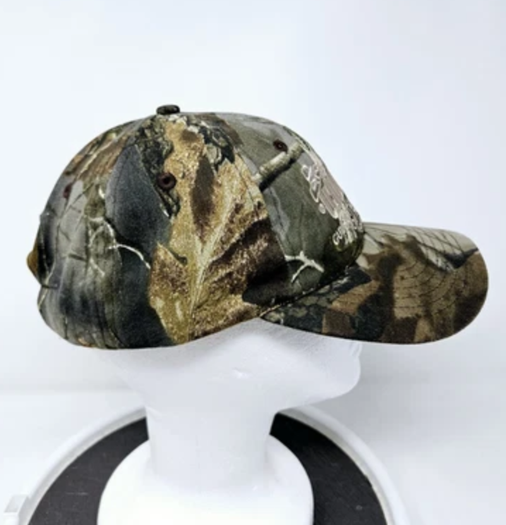 VINTAGE Camo Adjustable Hat 90s Y2K Hunting Outdoors Used FAST SHIPPING