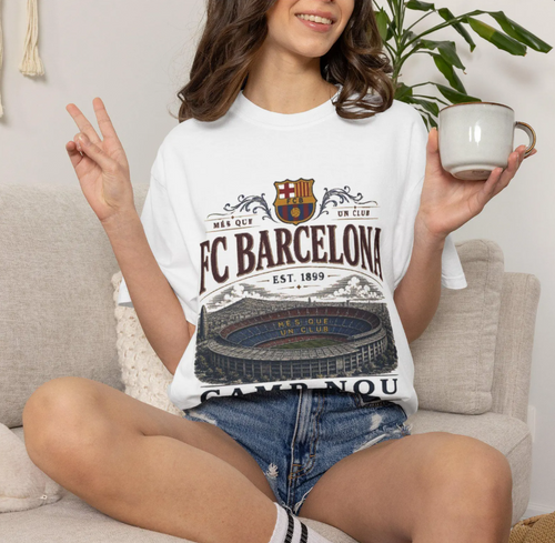 Barcelona Football Shirt, Mes Que Un Club Retro Soccer Tee, Camp Nou Stadium, barca shirt, fcb tee, barca tee, vintage Barca shirt