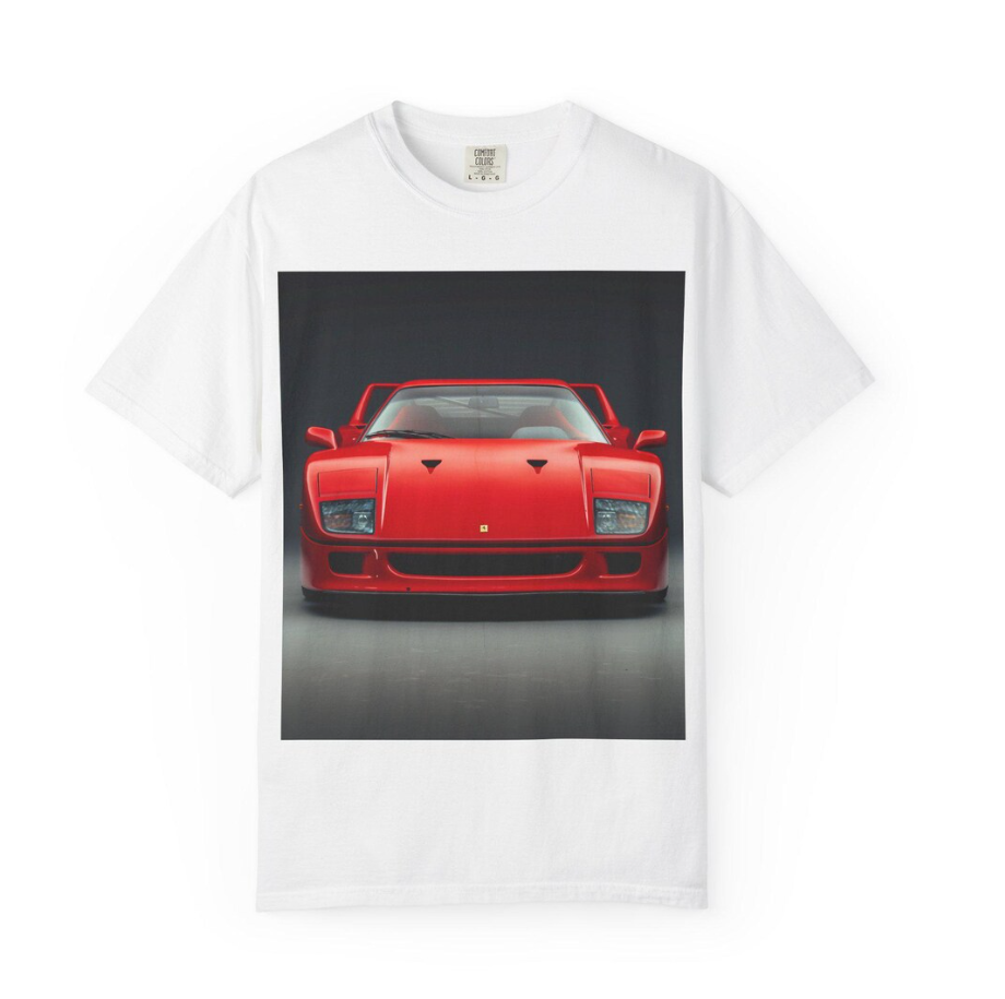 Red Ferrari F40 Front and Rear Photo T-Shirt Sports Car Tee
