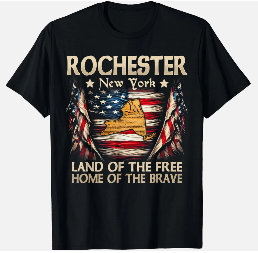 Rochester New York USA Flag 4th Of July Gift Unisex T-Shirt