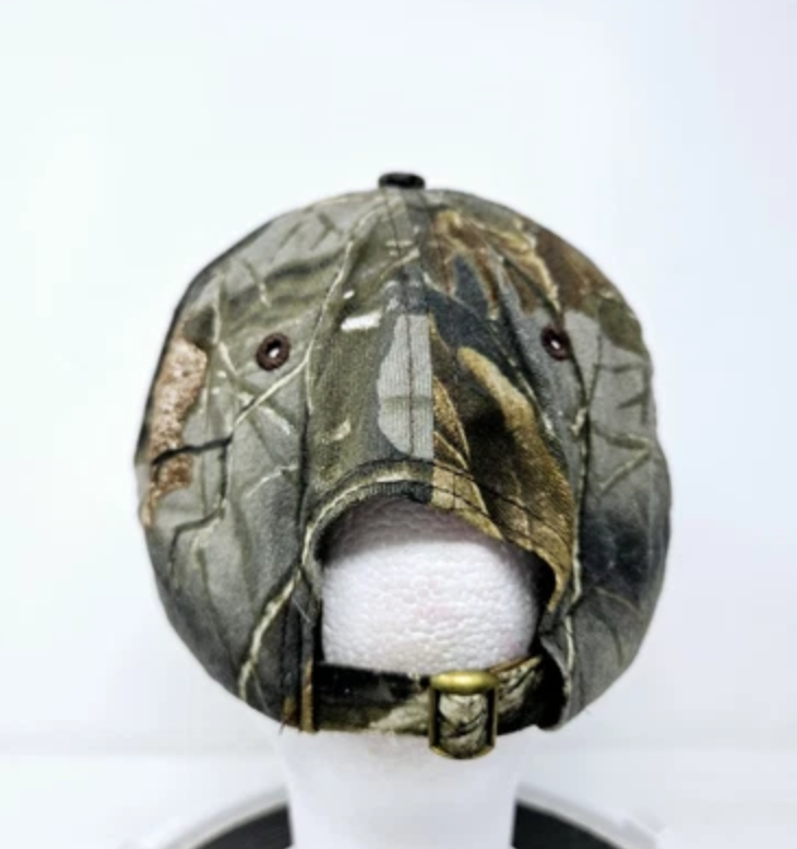 VINTAGE Camo Adjustable Hat 90s Y2K Hunting Outdoors Used FAST SHIPPING