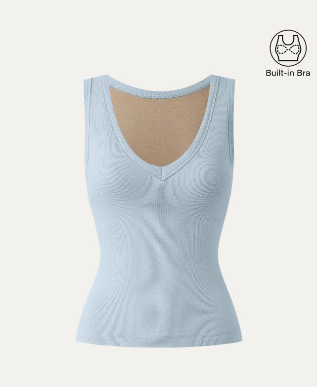 Stretchy V-neck Cotton New Airy Bra Tank