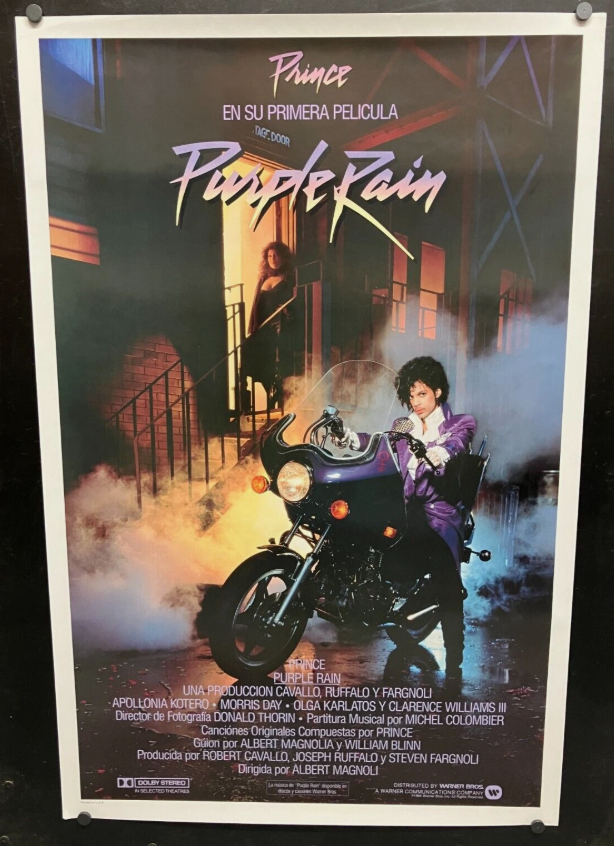 SPANISH VERSION 1984 PURPLE RAIN One Sheet Movie Poster Rolled PRINCE