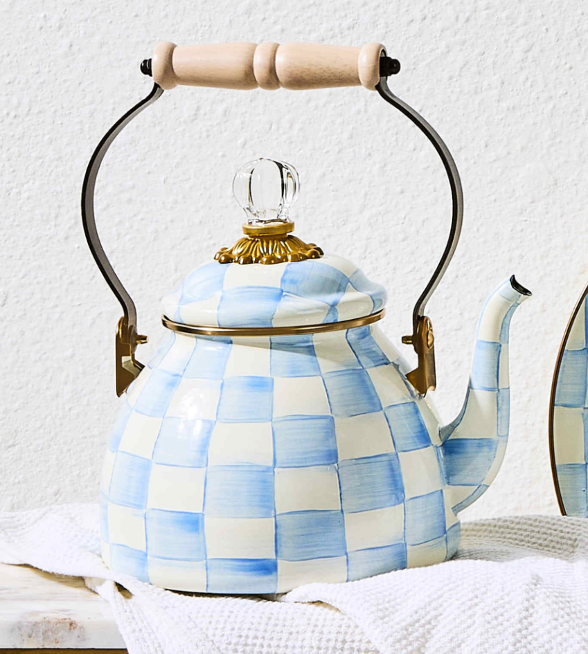 MacKenzie-Childs Sky Check Tea Kettle - 3-Qt.