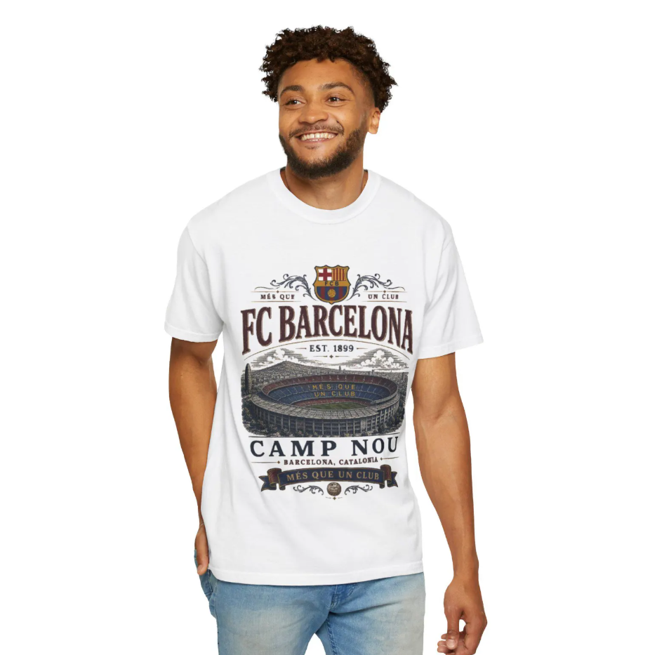 Barcelona Football Shirt, Mes Que Un Club Retro Soccer Tee, Camp Nou Stadium, barca shirt, fcb tee, barca tee, vintage Barca shirt