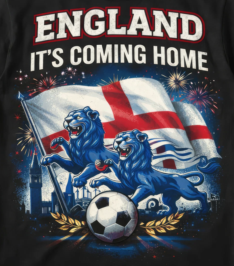 England It’s Coming Home World Cup 2026 T-Shirt Football Fan Gift