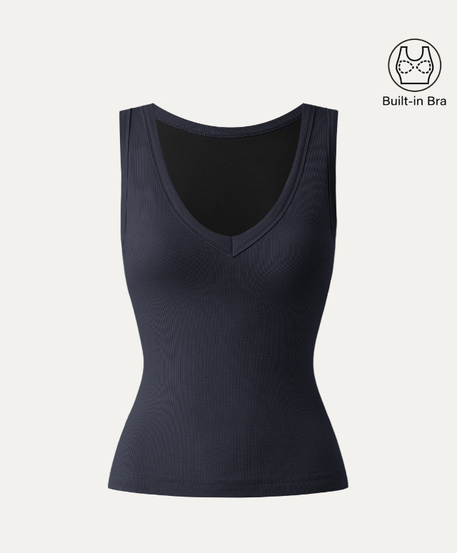 Stretchy V-neck Cotton New Airy Bra Tank