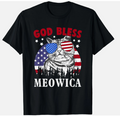 Memorial Day, meowica cat, 4th of July patriotic usa flag Gift Unisex T-Shirt