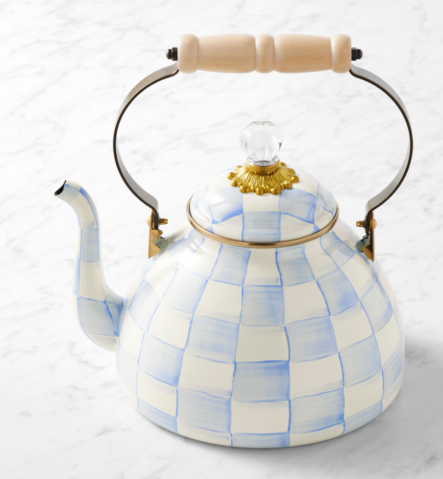 MacKenzie-Childs Sky Check Tea Kettle - 3-Qt.