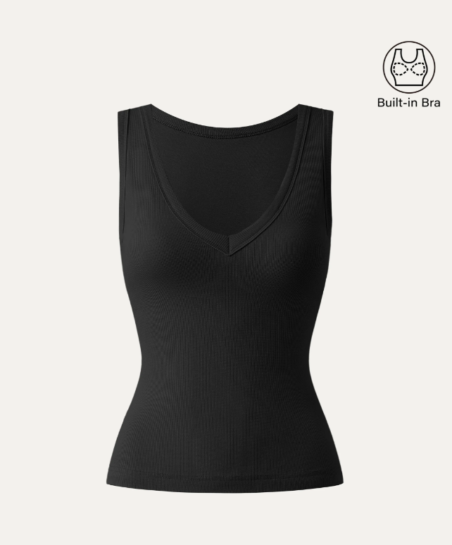 Stretchy V-neck Cotton New Airy Bra Tank