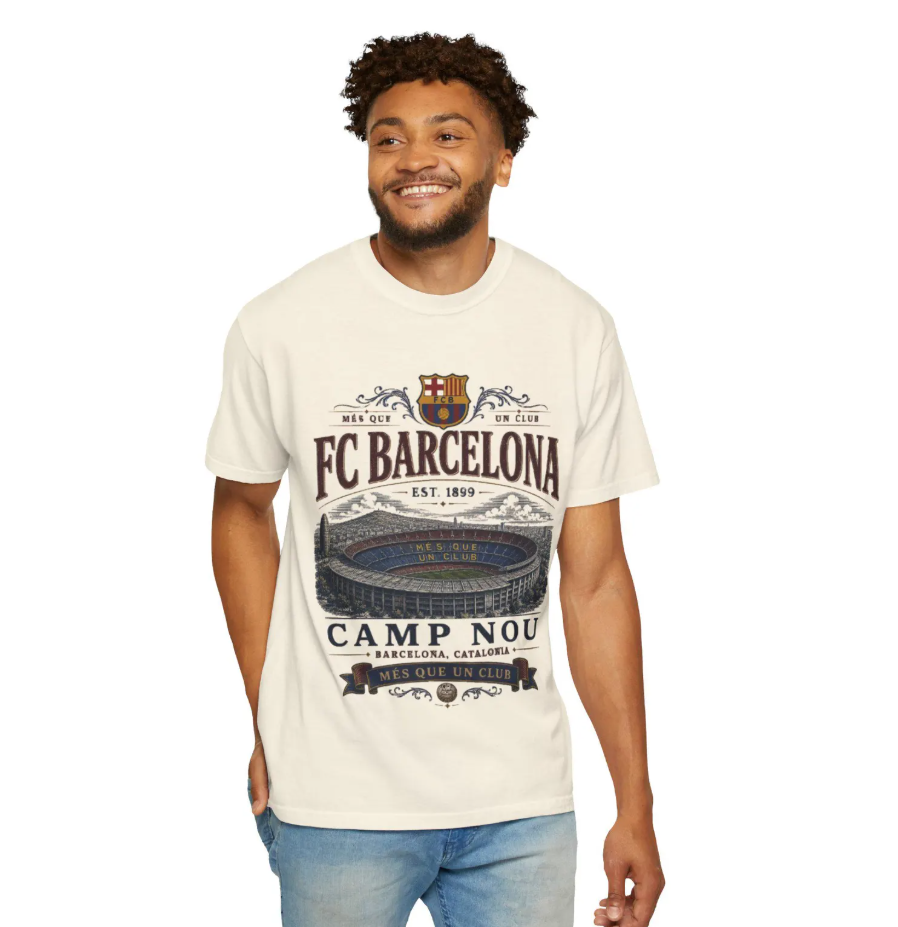 Barcelona Football Shirt, Mes Que Un Club Retro Soccer Tee, Camp Nou Stadium, barca shirt, fcb tee, barca tee, vintage Barca shirt