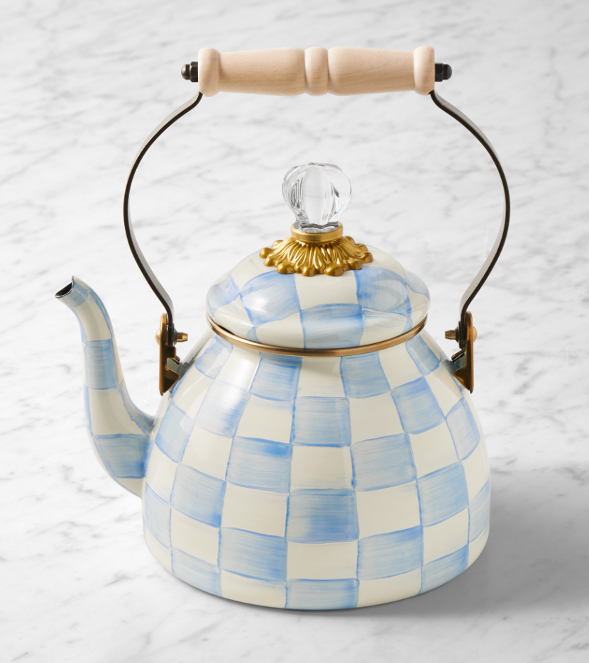 MacKenzie-Childs Sky Check Tea Kettle - 3-Qt.