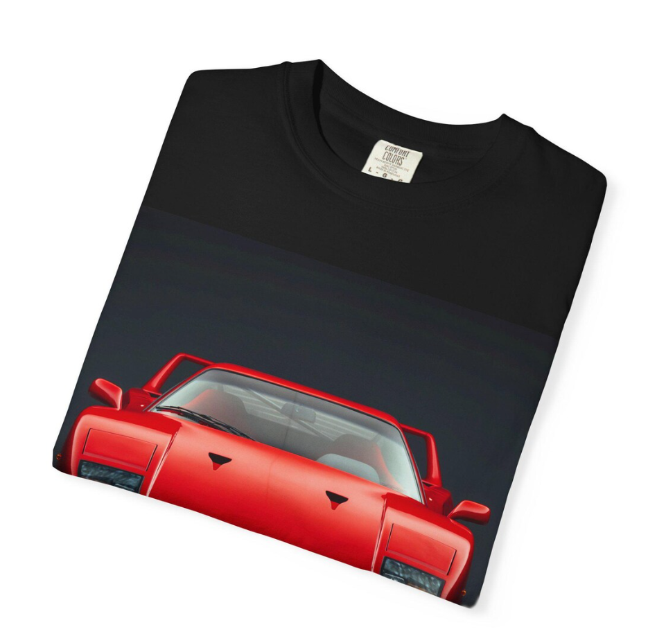 Red Ferrari F40 Front and Rear Photo T-Shirt Sports Car Tee
