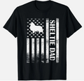 Sheltie Dad US Flag Sheltie Owner Shetland Sheepdog Dad Gift Unisex T-Shirt
