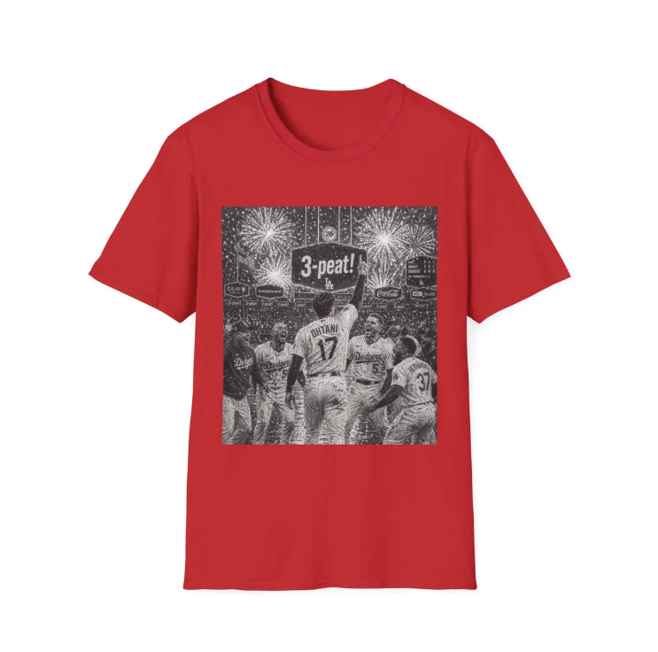 Los Angeles Dodgers Three-Peat Championship T-Shirt 3-Peat MLB Team Tee