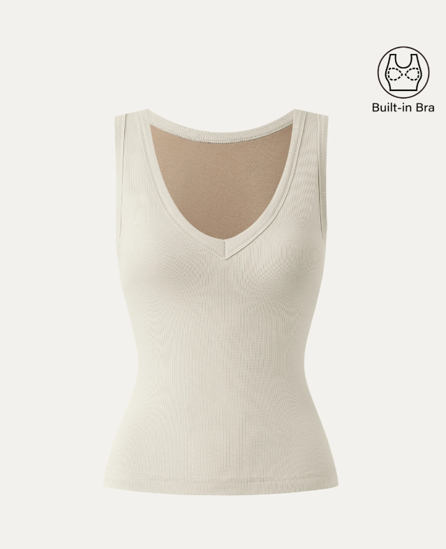 Stretchy V-neck Cotton New Airy Bra Tank