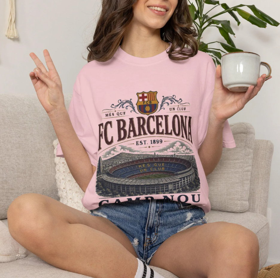 Barcelona Football Shirt, Mes Que Un Club Retro Soccer Tee, Camp Nou Stadium, barca shirt, fcb tee, barca tee, vintage Barca shirt