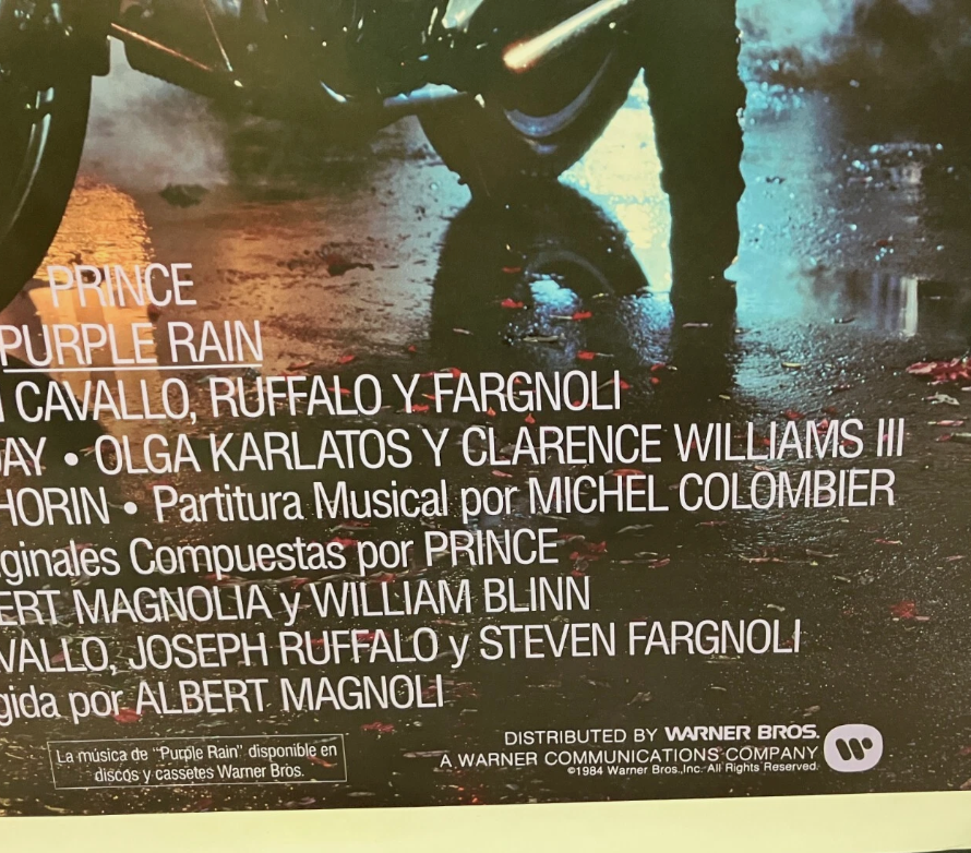 SPANISH VERSION 1984 PURPLE RAIN One Sheet Movie Poster Rolled PRINCE