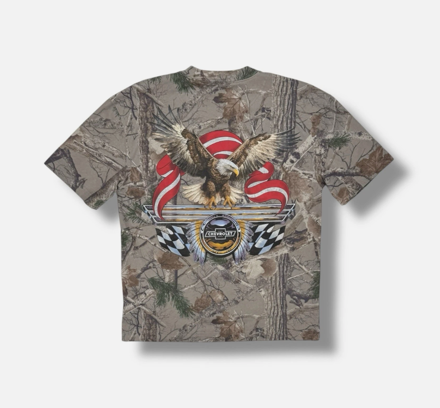 Hollister x Chevrolet Heavyweight Boxy Fit Camo T-Shirt Mens Medium • MINT