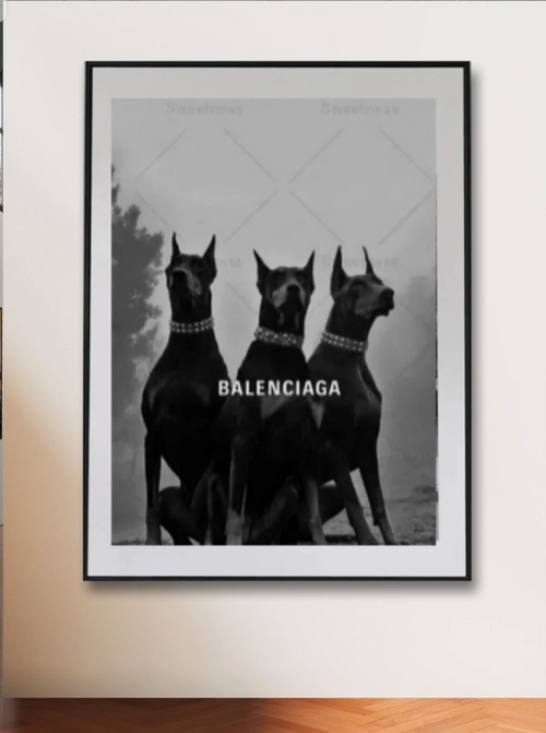 Balenciage Doberman Canvas poster Wall Art Home Decor