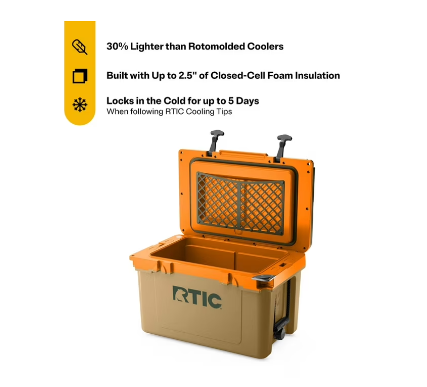 RTIC Ultra-Light 32 Qt Hard-Sided Ice Chest Cooler, Fits 48 Cans, Trailblazer