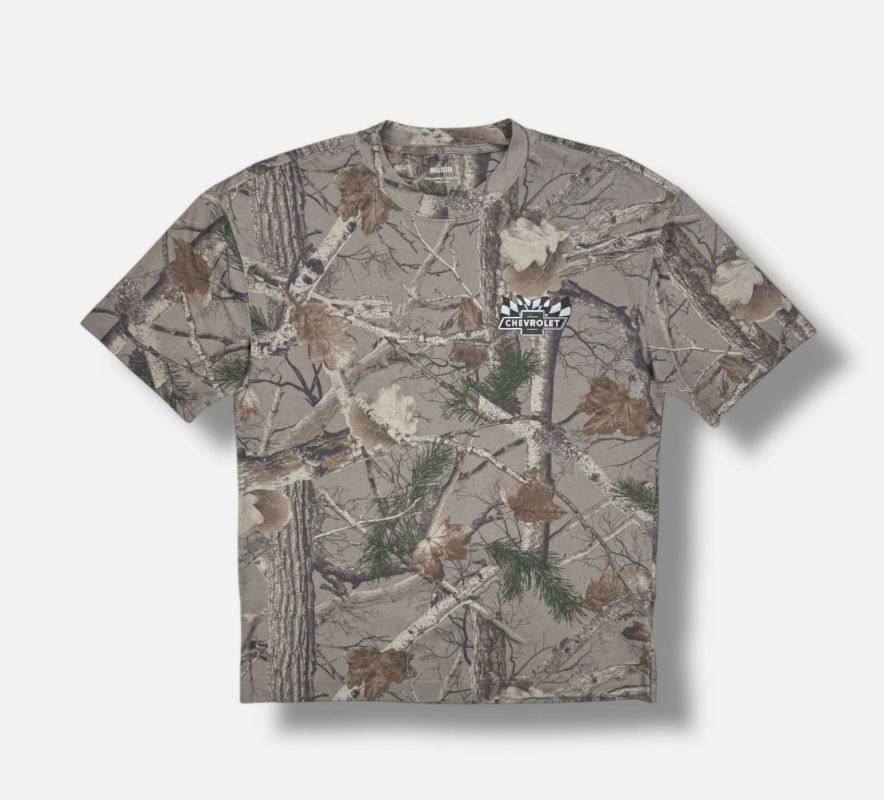 Hollister x Chevrolet Heavyweight Boxy Fit Camo T-Shirt Mens Medium • MINT