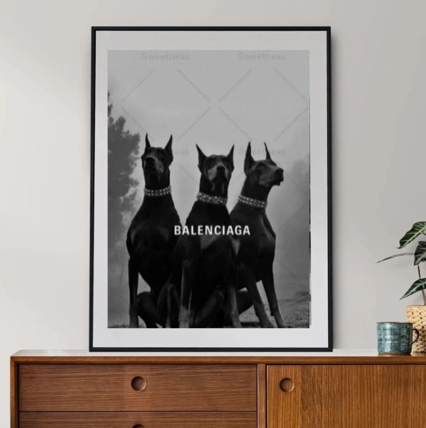 Balenciage Doberman Canvas poster Wall Art Home Decor