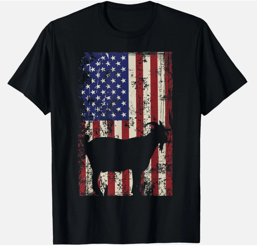 Patriotic Goat 4th of July American Flag Tee Gift Unisex T-Shirt