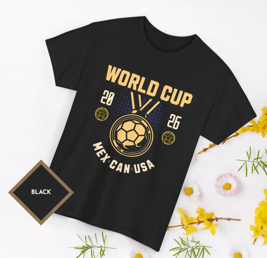 World Cup 2026 T-Shirt, Football Fan Shirt, USA Mexico Canada Soccer Tee, Supporters Gift, Unisex Match Day Shirt