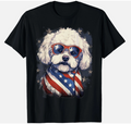 4th Of July US Flag Bichon Frise Dog Gift Unisex T-Shirt