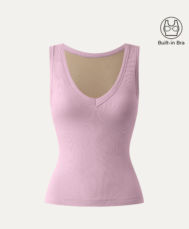 Stretchy V-neck Cotton New Airy Bra Tank