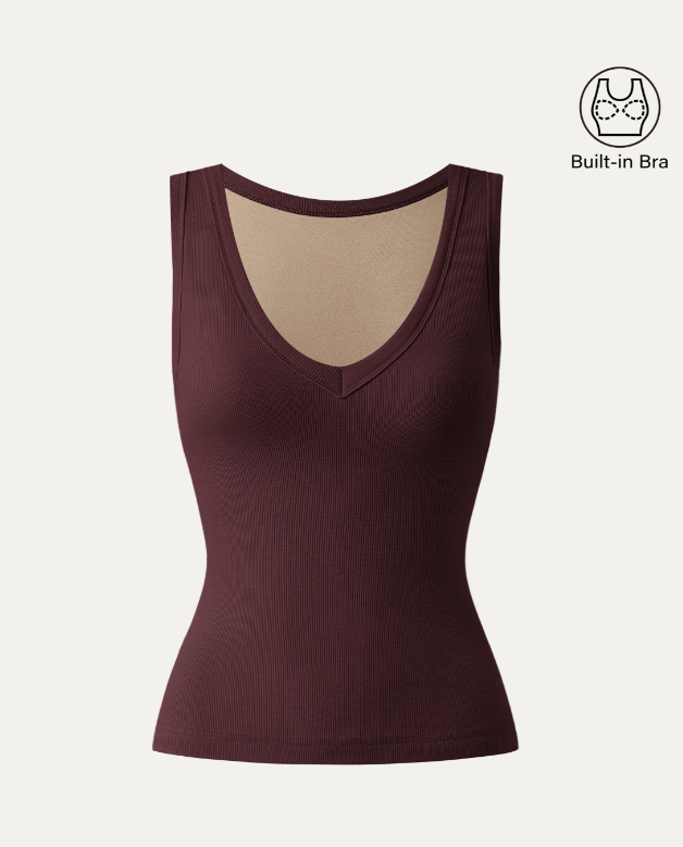 Stretchy V-neck Cotton New Airy Bra Tank