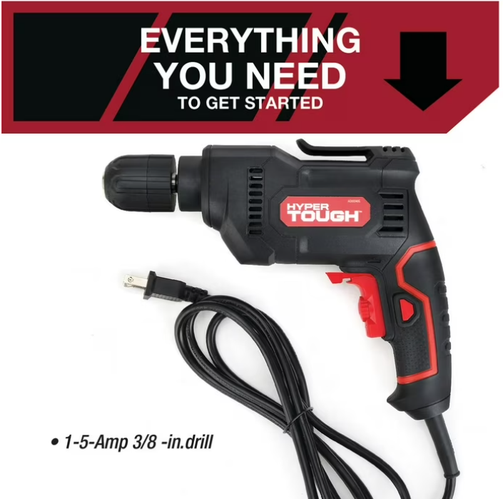 Hyper Tough 5.0amp, 120 Volts 3/8 inch Electric Drill, New Condition