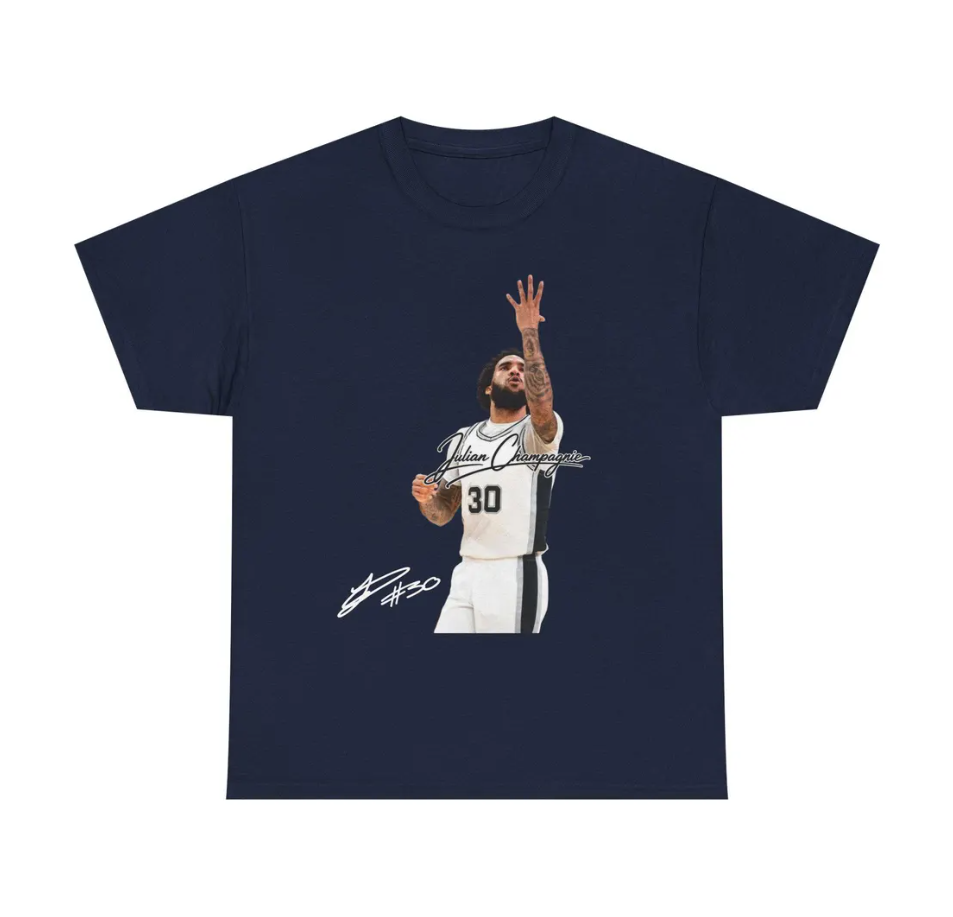 Julian Champagnie San Antonio T Shirt Autograph Edition