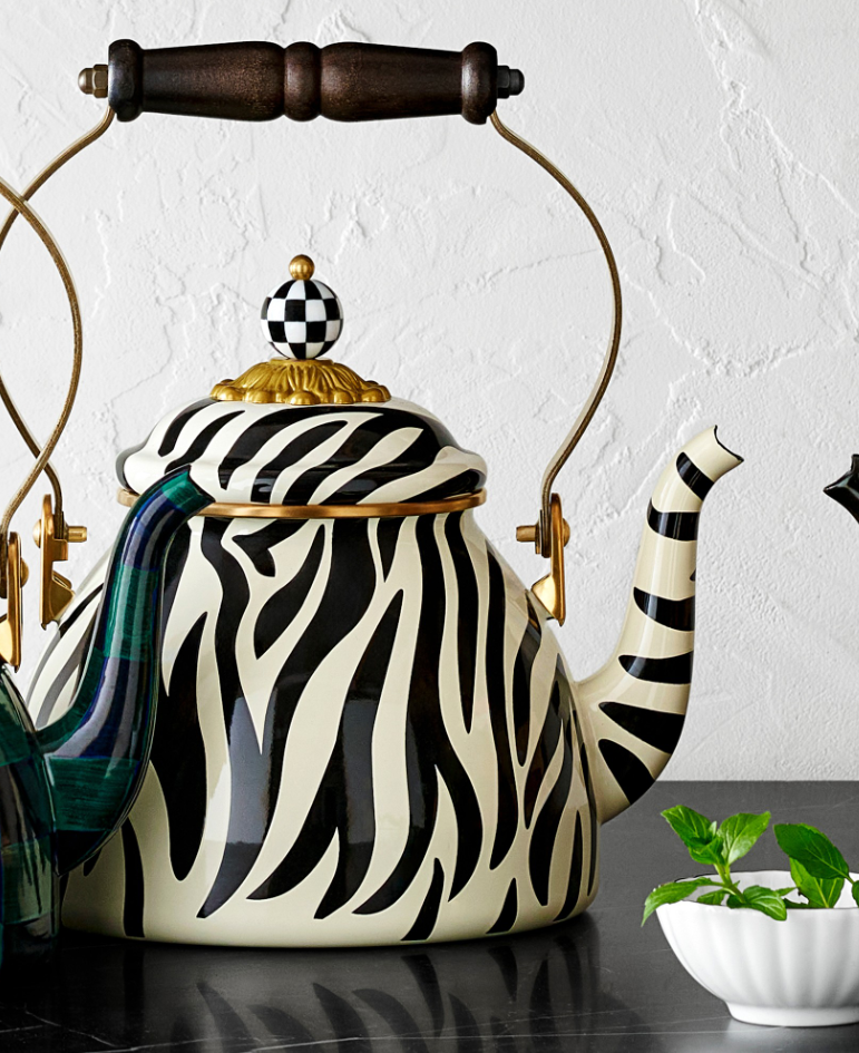 MacKenzie-Childs Zebra Tea Kettle, 2-Qt.